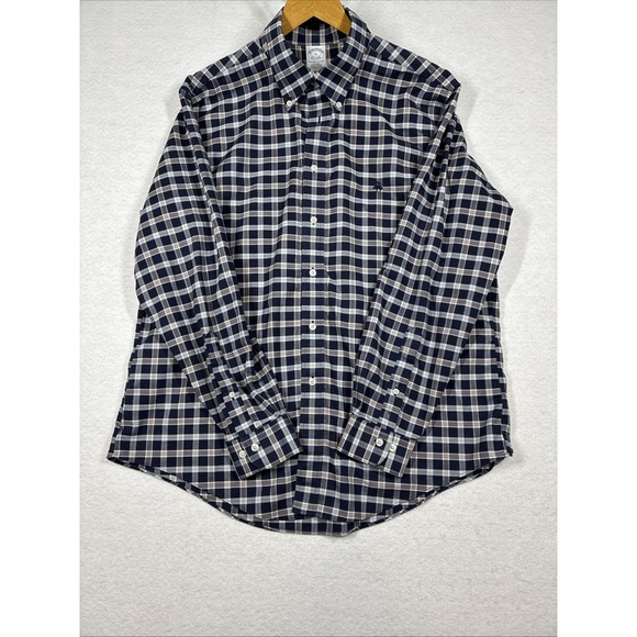 Brooks Brothers Other - Brooks Brothers 1818 Non-Iron Slim Fit XL Blue Plaid L/S Men's Oxford Logo Check